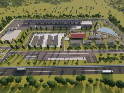 Industrial Factory-Factory building 3D model