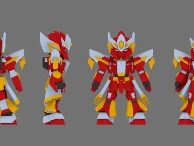 Super Mecha 10 - Geen of Code Name G33N Low-poly 3D model
