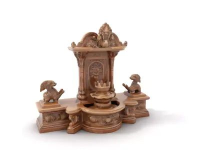 Ancient Stone Shrine model pack Low-poly 3D model