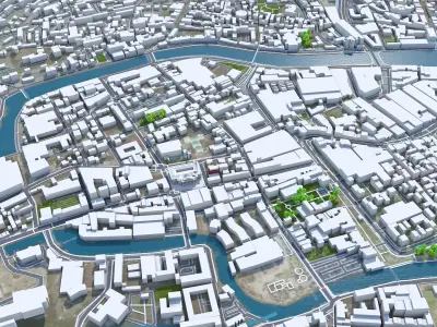 Cork City Ireland Low-poly 3D model
