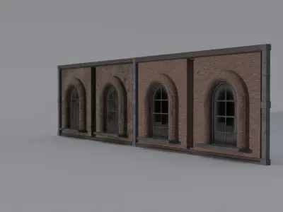 Low Poly Wall with two texture options moss wall Source Files Free low-poly 3D model