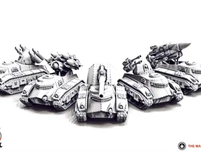 Feudal Guard Support Tanks 3D print model