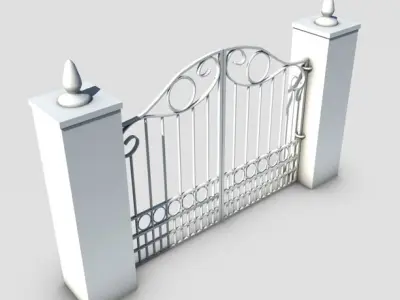 Wrought Iron Gate Low-poly 3D model
