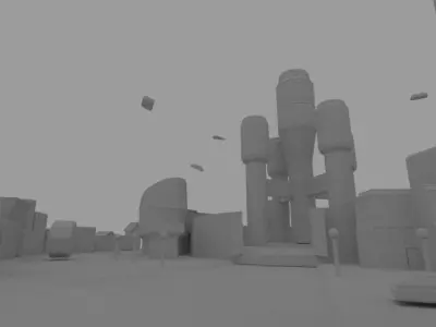 Low Poly City Illustration Low-poly 3D model