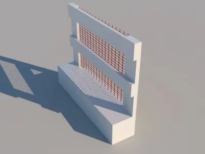 Road block - Barricade Low-poly 3D model