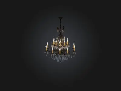 Chandelier Low-poly 3D model 2