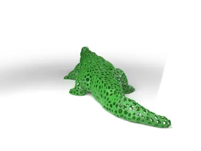 Crocodile Voronoi Low-poly 3D model