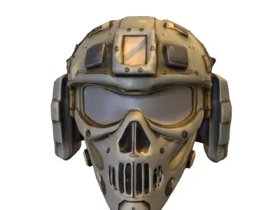 helmet military Low-poly 3D model
