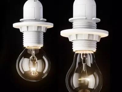 Incandescent light bulb E14 E27 3D model