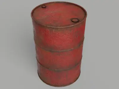 Oil Barrel Drum Metal Rusty Free low-poly 3D model