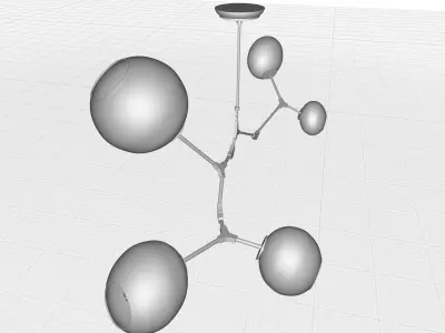 Maclean Light Sputnik Modern Linear Chandelier 3D model