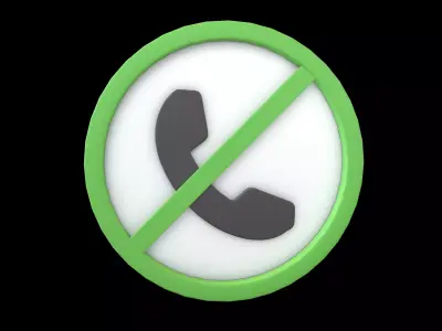 Prohibited Phone Symbol V1 004 Low-poly 3D model