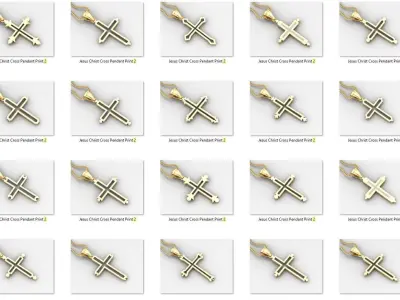 100 Cross Pendant Jewelry Light Gold New Design Bulk Discount 3D print model
