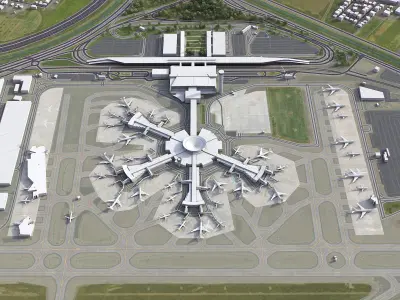 Tel Aviv - Ben Gurion Airport - TLV Low-poly 3D model