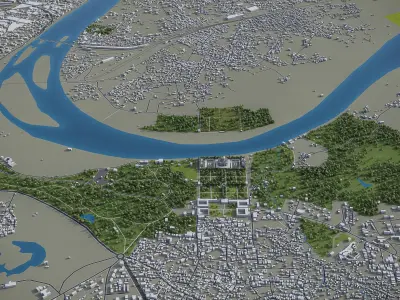 Agra - city Low-poly 3D model