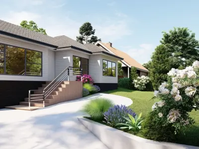 3D Exterior Scene 3D model design garden and landscape 3D model 22
