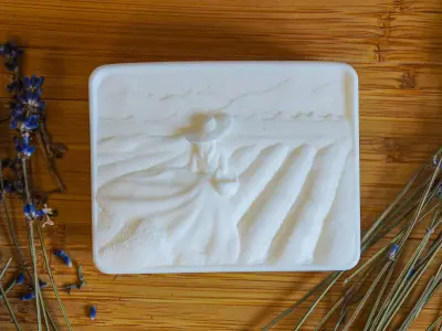 A girl on a lavender field SOAP master  3D print model