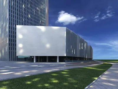 Shopping Mall and City Center Block 3D model