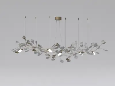 Stylized leaves lamp 3D model