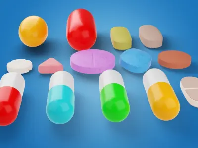 Lowpoly pills pack Low-poly 3D model