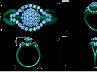 Fancy ring 3D print model 5