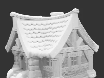 Middle age house for 3D print 3D print model