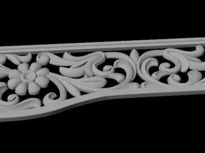 dekor ornate shelf with floral design 3D model