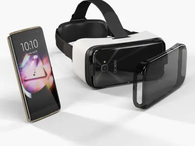 Alcatel VR Goggles with Idol 4S Low-poly 3D model
