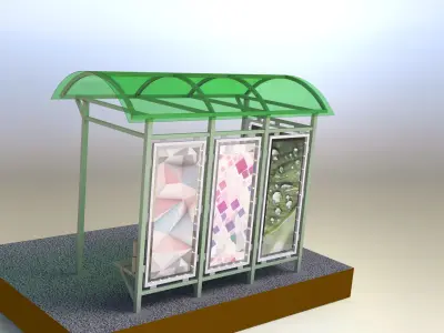 Bus stop v2 3D model