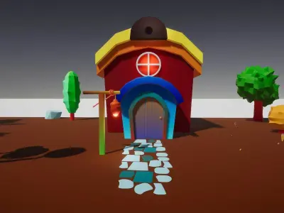 Fantasy Low Poly Environment 3D model