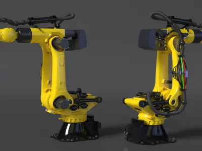  Ultra Robotic Arm Yellow Rigged for Cinema 4D 