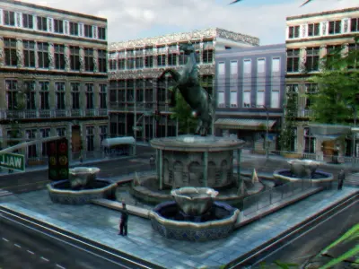 Old City Horse Park high detailed low poly models 3D model