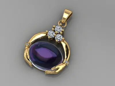 hand medall jewellry 3D print model