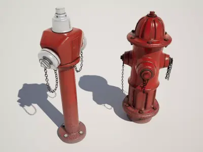  Fire Hydrant Low-poly 3D model