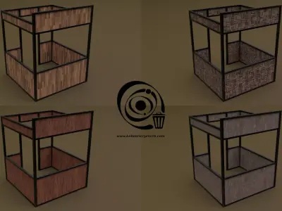 Stall stand 05 4in1 R - 4 PBR Texture 1 Model Low-poly 3D model
