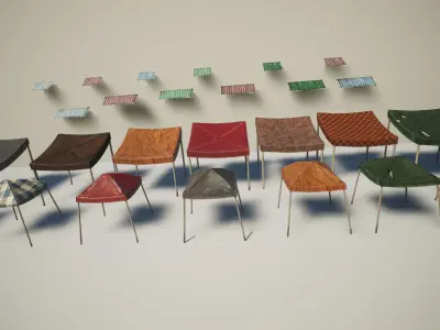 Awnings and Canopies Low-poly 3D model