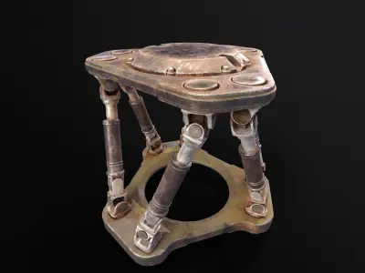 Sci-fi Hydraulics System Low-poly 3D model