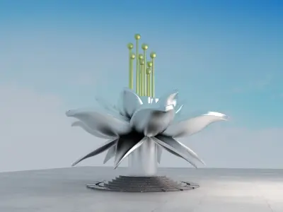 Lotus petals sculpture Classic life culture symbol of the city 3D model