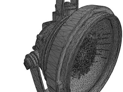 Industrial Rusty LED Spotlight Low-poly 3D model