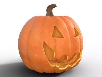Haunted Halloween Pumpkin Low-poly 3D model