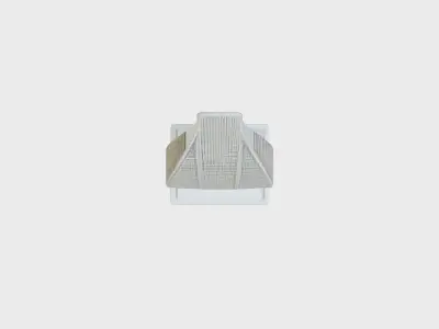 Futuristic Skyscraper Architectural Structure Low-poly 3D model