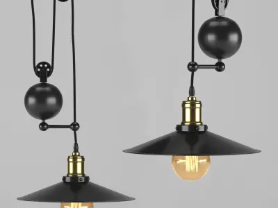 Pendant lamp Minsk from Leroy Merlin black color 3D model