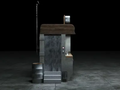 Sci-Fi Corner Bar Low-poly 3D model