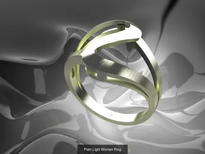 Plain Light Women 16 Model Ring 3dm Files 3D Model Pack