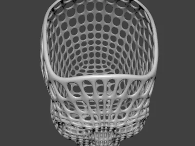 Wireframed skull lamp Free 3D print model