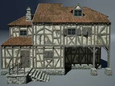 Medieval House 01 Game Ready Low-poly 3D model