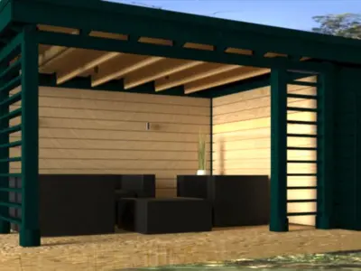 Gazebo loft style 3D model