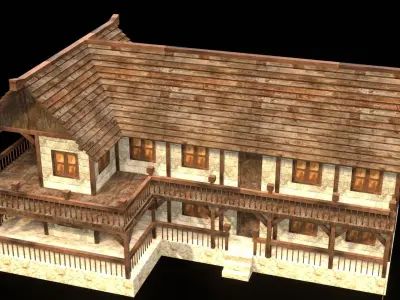 Medieval Blacksmith House 3D Asset Low-poly 3D model