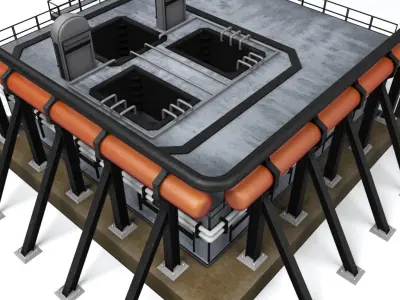 Rocket mobile launch platform 3D model