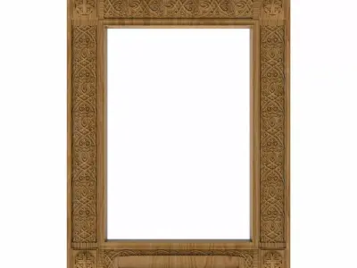 Carved picture frame STL 3D model 136